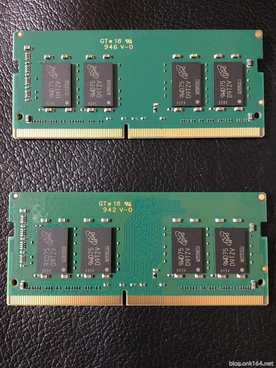 DDR4 SO-DIMM Crucial版とCFD版の本体とパッケージ外観比較。CT8G4SFS8266 | ONK Blog