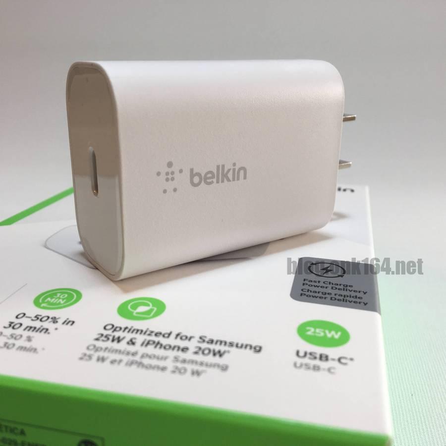 PPS対応 Belkin WCA004dqWHの電圧と電流の入出力仕様。25W USB PD 3.0 PPS充電器