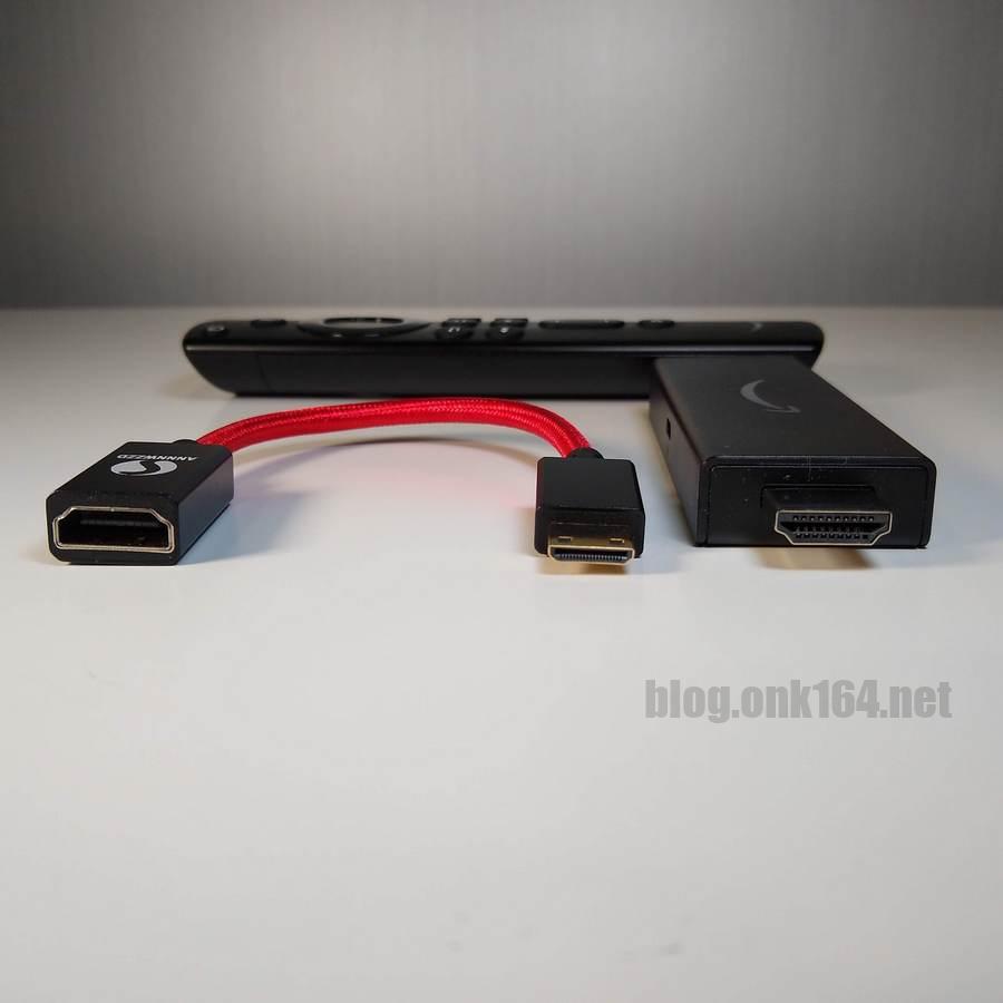 Fire TV StickをミニHDMI変換アダプターでモバイルモニターに接続する方法。JAPANNEXT JN-MD-IPS1401FHDR